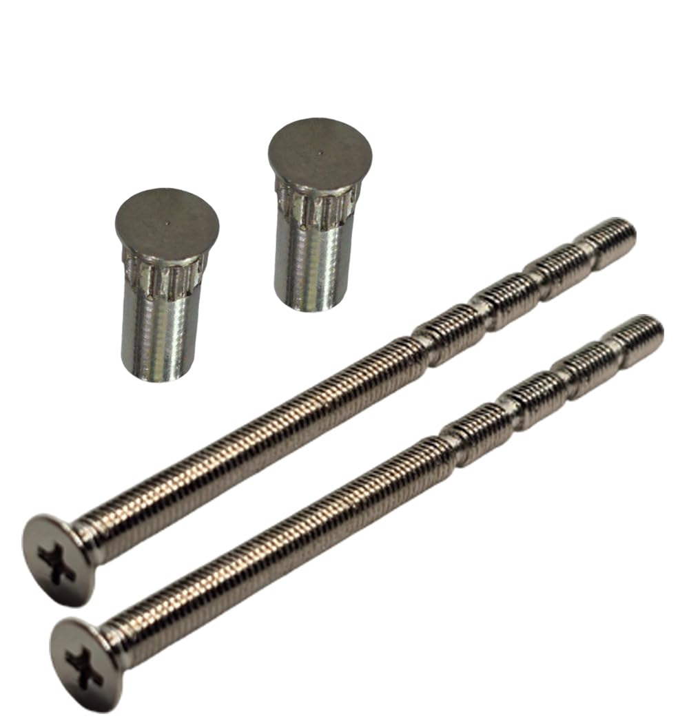 M5 x 90mm Chrome Door Handle Pozi Screws with Security Bolt Carriage Sleeve Male to Female Connecting Screws for Door Handle, Knobs Es-cutcheons and Others (Pack of 2)
