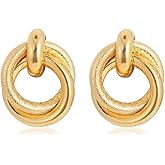 Gold Geometric Statement Earrings Gold Knot Earrings for Women Jewelry Chunky Dangle Drop Earrings