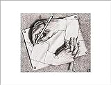 Drawing Hands Art Poster Print by M. C. Escher, 14x11