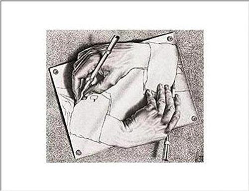 Drawing Hands Art Poster Print by M. C. Escher, 14x11