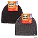 HEAT HOLDERS Men's Plain Ribbed Knitted 3.4 tog Thermal Winter Beanie Hat Black