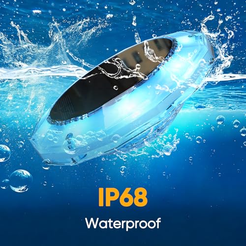 Quntis 15 cm Floating Solar Pool Lamp with Remote Control, IP68 Solar Floating Pool Light, 12 RGB Modes & Timer, LED Wireless Pool Lighting for Pools, Spas, Ponds, Pack of 2