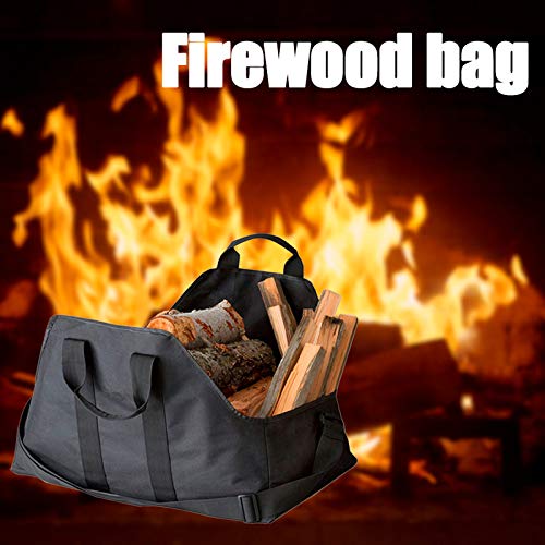 Holztragetasche, Tragetasche für Brennholz und Holzscheite, Oxford-Stoff, robuste Holzpfahl-Halter, Feuerholz… – Bild 4