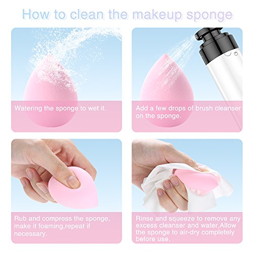 Makeup Beauty Sponge Set - 6 Pack Latext-free Soft Polyester Makeup Blender Sponges with 2 Blender Holder Multi-Purpose Flawless Smooth for Liquid Foundation BB Creams Powders Concealer Multi Color