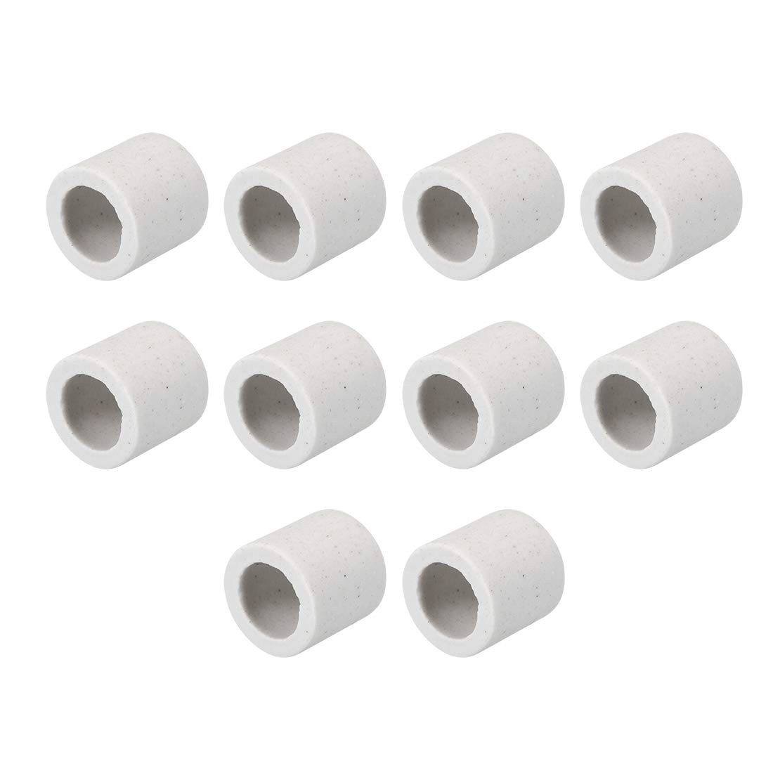 sourcing map 10mm Dia Ceramic Insulation Tube Single Bore Alumina Porcelain High Temperature Insulator Pipe for Heating Element 10 Pcs
