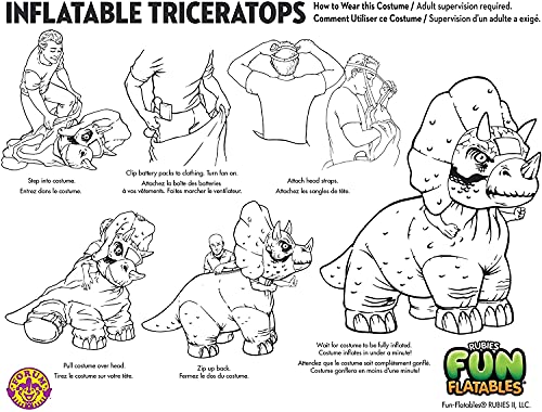 Rubies Triceratops Inflatable Dinosaur Costume for Adults, Unisex One Size