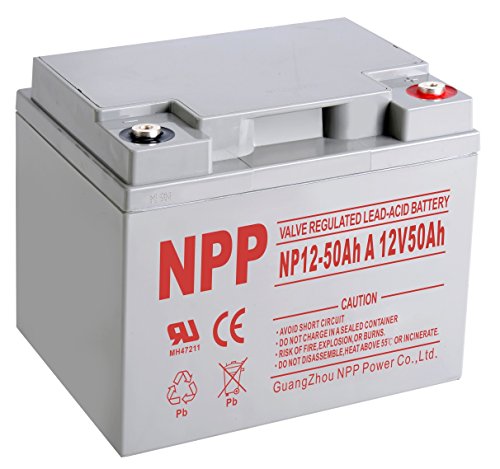 NPP NP12-50Ah A Rechargeable Sealed Lead Acid Scooter Wheelchair 12V 50Ah Battery with Button Style Terminals