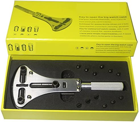 EsmartD Watch Back Cover Opener Tool Adjustable Wrench Kit With 4 Sets of Champs for Large Waterproof