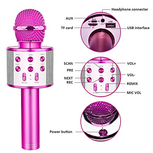 LET'S GO! Popular Toys for 4-12 Year Old Girls, DIMY Wireless Karaoke Microphone with Bluetooth Speaker Karaoke Microphone for Kids Top for Girls Age 4-12 Games Girls Age 4-12 Purple DMHK20 - Thumbnail 6