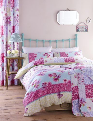 STUNNING MODERN FUNKY COTTON BUTTERFLY PINK TWIN DUVET SET QUILT COVER