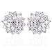Bridal Clear Flower Stud Earrings Set in Cluster Cubic Zirconia, Hypoallergenic Jewelry Gift For Brides Bridemaid Women Girls Best Friends