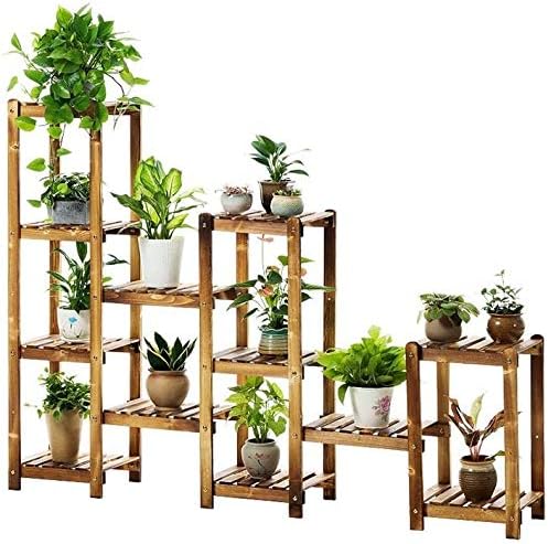 フラワースタンド植物棚 激安格安割引情報満載 木製マルチレベルプラントスタンドラダー大きな花は 屋内または屋外のバルコニーの装飾のために12のフラワーポットホルダー庭用スタンド シャンボ1016