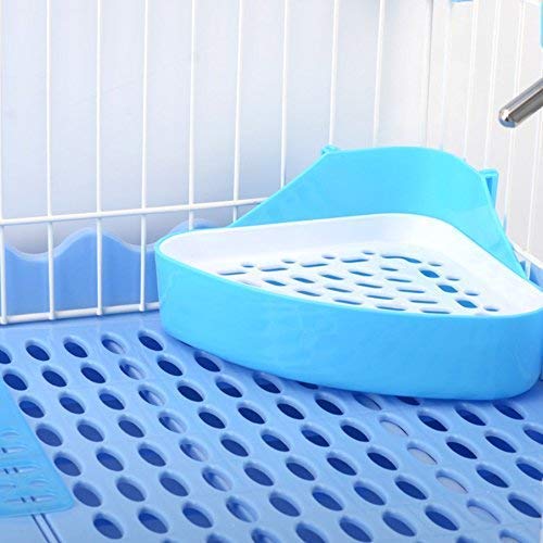 Plastic Pet Toilet, Small Animal Litter Tray Corner for Hamster Pig Rabbit Pee (Blue)