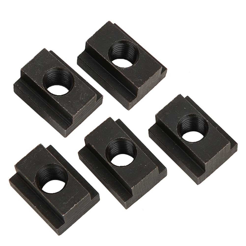 T Slot Nuts Black Oxide Finish 5 pcs M12 45 Steel High Hardness Threads Fit Into T-slots for Machine Tool Tables