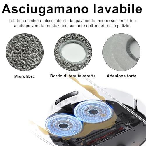 Accessories Set for Xiaomi X20+/X10 Plus Robot Vacuum Cleaner, 1 Main Brush, 4 HEPA Filters, 6 Towels, 6 Dust Bags, 6 Side Brushes