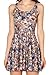 Jescakoo Women's Scoop-Neck Graphic Sleeveless Short Fit-and-Flare Dress, 07, Medium