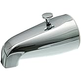 DANCO Replacement Tub Spout with Diverter, Chrome, 5-Inch, Fitting 1/2-Inch or 3/4-Inch IPS, 1-Set (80765)