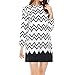 Allegra K Women Chevron Bracelet Sleeves Above Knee Shift Dress
