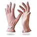 Evridwear Moisturizing Gloves for Sleeping, Cotton Gloves with Touchscreen Fingers for Dry Hands, Eczema Gloves Overnight UV Protection Gloves for Women(6 Pair S/M, Feather Weight Pink Color)