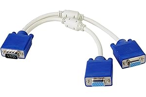 TFAOYS VGA Splitter Cable 1 Male to 2 Female Connector Wire Line D-SUB 15Pin for Multi Screen Display in Offices Classrooms V