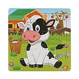 OVERMAL Wooden Dairy Cow Jigsaw Toys For Kids Education And Learning Puzzles Toys