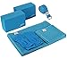 Go Go Active Yoga Accessories Set - Includes 2 Yoga Blocks, 1 Microfiber Non Slip Mat Towel 72X24, 1 Microfiber Hand Towel 24X15, 1 Yoga Strap, 1 Pair of Yoga Socks (Blue)