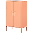 South Shore Crea Metal 2-Door Accent Cabinet Orange, Contemporary