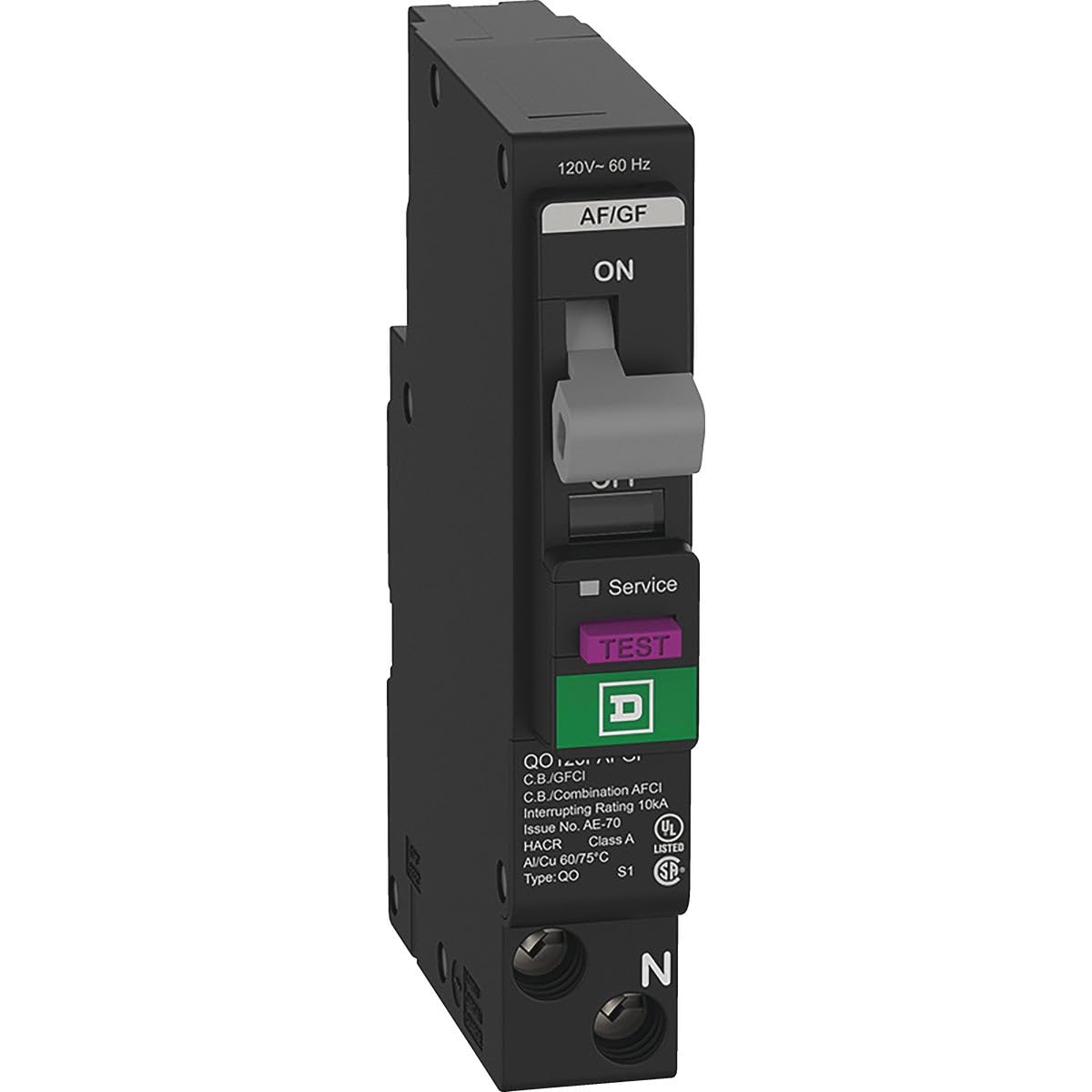 Square D QO 15 Amp Single Pole Arc Fault/Ground Fault Circuit Breaker - AFCI/GFCI Protection