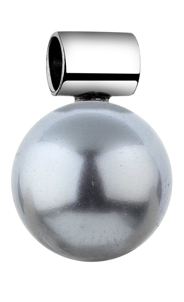 Nenalina Pearl Pendant in 925 Sterling Silver with 12 mm Gray Pearl for Women's Necklace, 846504-199
