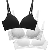 Herepai Teen Girls Seamless Bra Cotton Bras Adjustable Straps