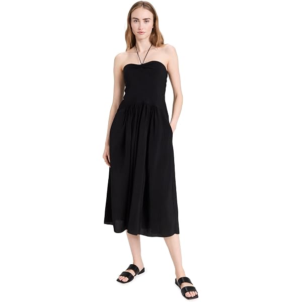 knee length dresses for ladies Salinas Midi Dress, Black by Z Supply *final sale main image 1