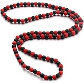 COLORFUL BLING 8MM Natural Wood Bead Necklace Africa Wooden Chain Statement Unisex Chunky Strand Necklaces Hip Hop Jewelry