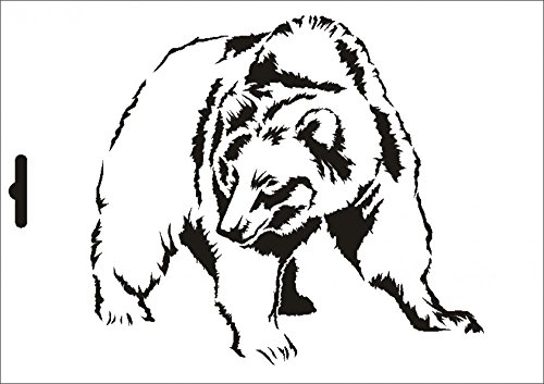 UMR-Design W-634 Bear Textil- / wallstencil Size A5