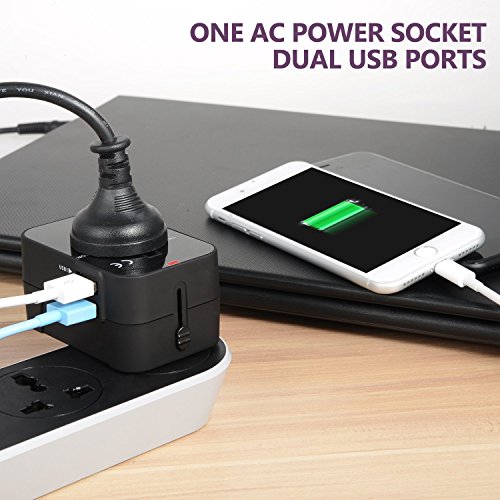 image for CovertSafe Travel Adapter, USB Wall Charger, Worldwide All in One Univ