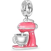 GNOCE Baker's Mixer Pendant Charms 925 Sterling Silver Dangle Charm for Bracelet Jewelry Gift For Women Wife Fit Snake Chain Bracelets