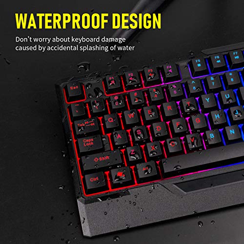 RGB Gaming Keyboard and Mouse Combo, CHONCHOW Led Backlit Computer