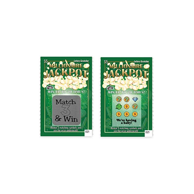 My Scratch Offs Pregnancy Announcement Scratch-Off Lottery Tickets, New Baby Game, 5 Cards (Millionaire Jackpot)