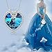Pealrich Love Heart Fashion Pendant Necklace with Swarovski Crystal, for Women (Blue)