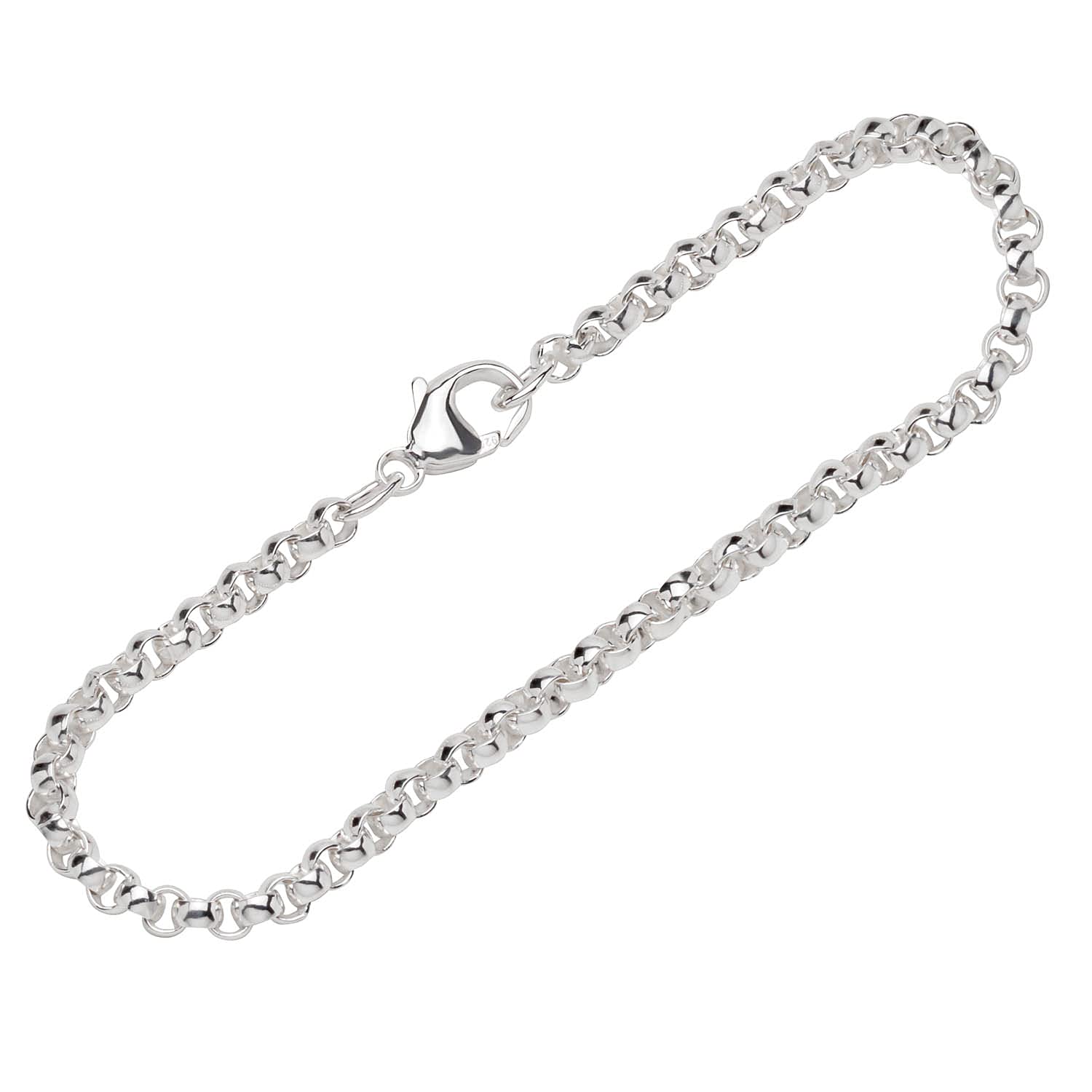 NKlaus bracelet 925 Sterling Silver 19cm pea chain round wide ladies design bracelet chain 12104