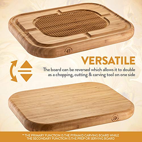 Bambusi Large Butcher Block Cutting Board - Bamboo Chopping Block with Juice Groove - Reversible 17  - //medicalbooks.filipinodoctors.org
