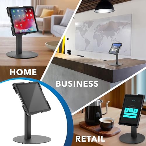 Mount-it! Soporte Universal para Tableta con inclinación, Soporte antirrobo para quiosco POS para iPad, se Adapta a tabletas de tamaño de Pantalla de 9,7" a 13", rotación de 90° para visualización