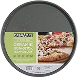 casaWare Toaster Oven Pizza/baking Pan 12-inch (Silver Granite)