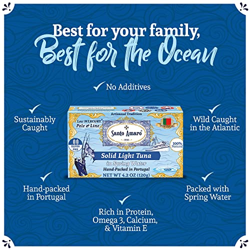 Santo Amaro Artisanal Wild Tuna Fish in Spring Water, Pole & Line