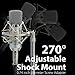 Fosmon BM-700 Silver Body & Grill Condenser Microphone, XLR, USB, Auxiliary, 360 Degree Recording, Shock Mount, Pop Filter