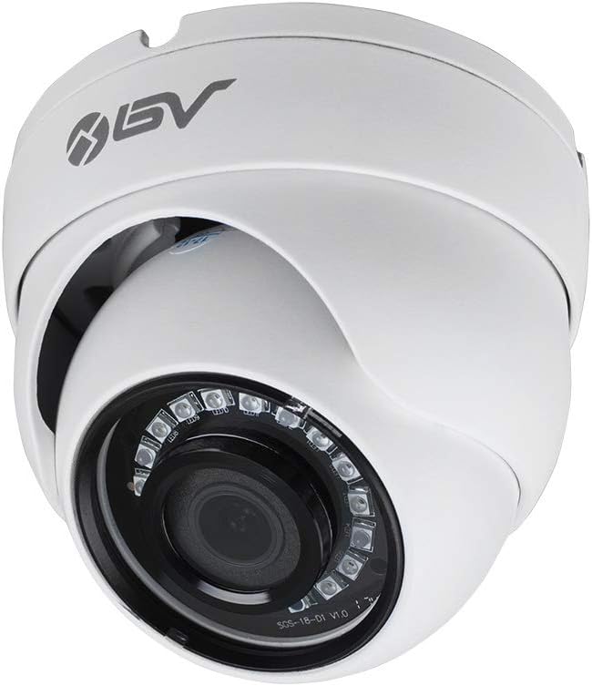 R-Tech 1080p 4-in-1 AHD/CVI/TVI/Analog Outdoor Dome Security Camera SMD High-Intensity IR LEDs for Night Vision - 2.8mm Fixed Lens (White)