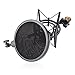 ARCHEER Microphone Shock Mount with Pop Filter, Mic Shock Mount Holder for diameter 21mm freely rotating threaded microphone