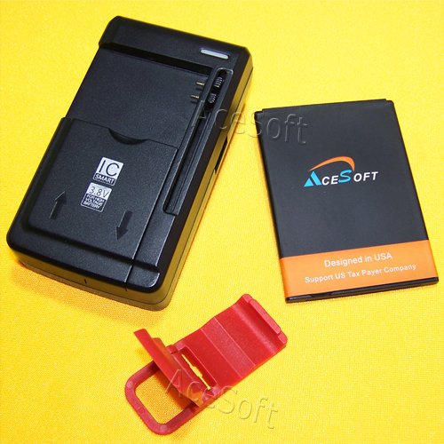 New 2500mAh AceSoft Battery Universal Travel Dock USB/AC Charger Folding Bracket for ZTE Maven 2 Z831 AT&T Phone