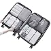 Vercord 8 Set Travel Packing Pods Luggage Organizers Cubes with Laundry Bags Accessories, Grey
