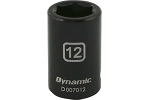 Dynamic Tools 3/8-Inch Drive 6 Point Metric, 12-Millimeter Standard Length, Impact Socket