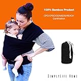 Simply Life Baby Wrap Carrier - Flexible Adjustable Wrap Around Sling, Infant Carriers for Men and Women, Suitable for Newborn and Toddlers Up to 35 Lbs, Nursing Cover Swaddle Blanket - Large, Black